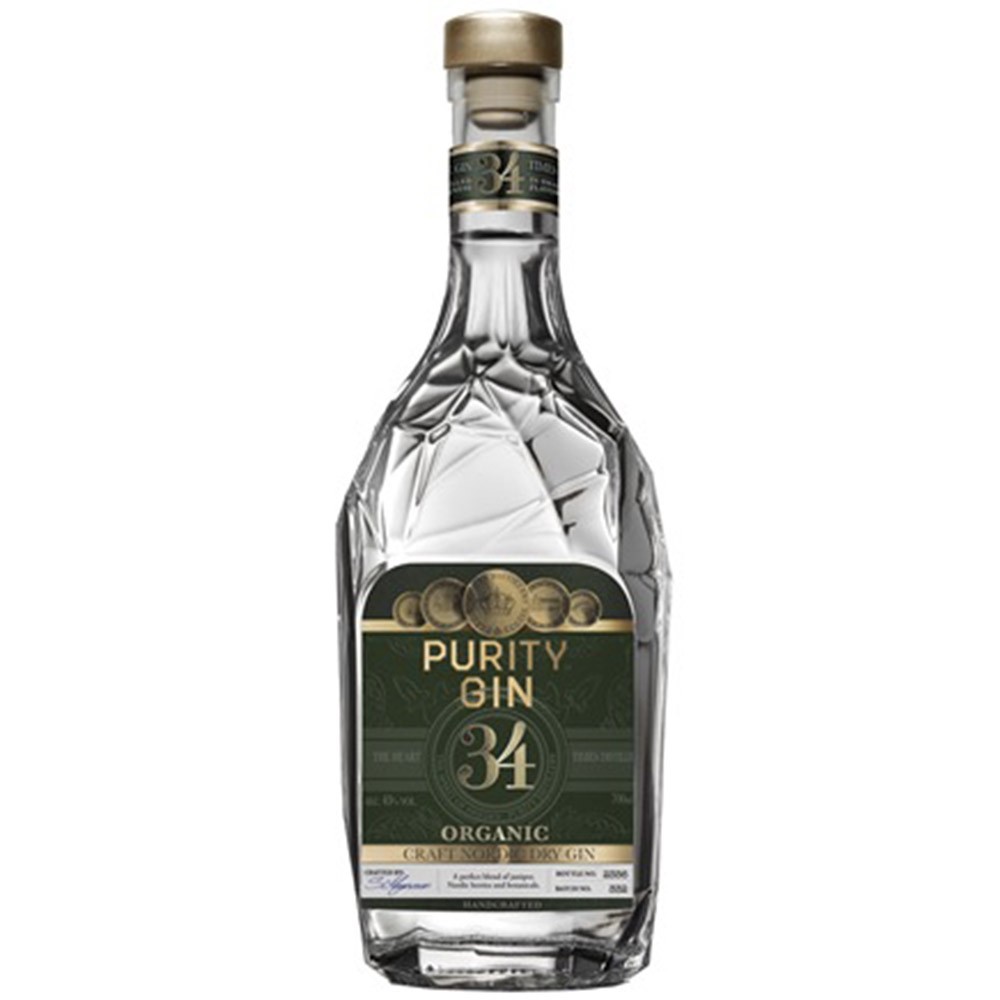 PURITY CRAFT NORDIC DRY GIN 43% ØKO PURITY GIN - 70CL